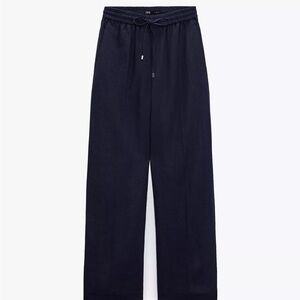 Zara Drawstring Linen Blend Pants